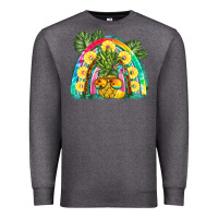Charcoal Heather pineapple rainbow Premium Sweatshirt - BarkalooDesign