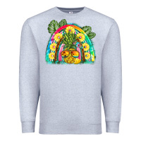 Heather Grey pineapple rainbow Premium Sweatshirt - BarkalooDesign