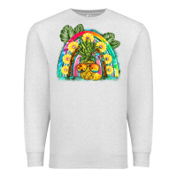 Oatmeal Heather pineapple rainbow Premium Sweatshirt - BarkalooDesign