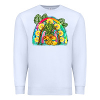 White pineapple rainbow Premium Sweatshirt - BarkalooDesign