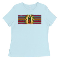 Baby Blue lady of Guadalupe  sunflower Ladies Tee - JahusDesignShop