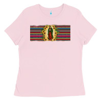 Bubblegum Pink lady of Guadalupe  sunflower Ladies Tee - JahusDesignShop