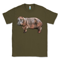 Army Green hippopotamus Classic Tee - LillyAllenDesigns