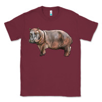Burgundy hippopotamus Classic Tee - LillyAllenDesigns