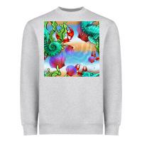 Heather Grey seahorse and beach Heavyweight Sweatshirt - BundleAndBundleShop