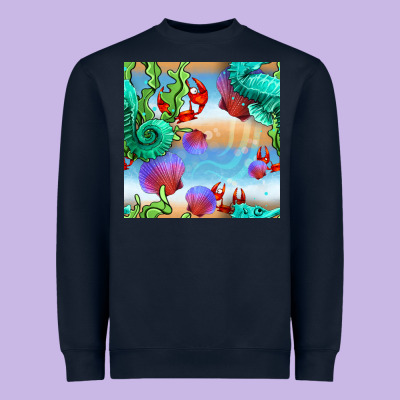 Seahorse And Beach Heavyweight Sweatshirt Designed By Bundleandbundleshop