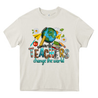 Cream teachers change the world Heavy Core Tee - texasbilliewilder