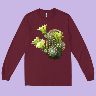 Nylon Hedgehog Cactus Long Sleeve Tee Designed By Lillyallendesigns