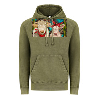 Vintage Olive Charolais bull and calf Vintage Hoodie - RanaPortraitStore