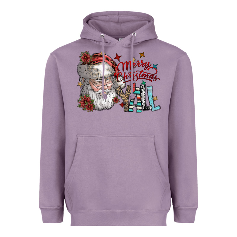 Merry Christmas Yall Heavyweight Hoodie by SublimationCraftShop | Teevron
