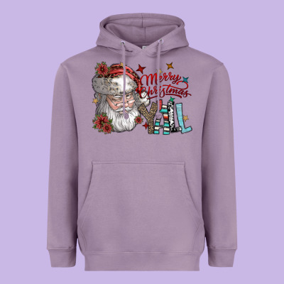 Merry Christmas Yall Heavyweight Hoodie Designed By Sublimationcraftshop