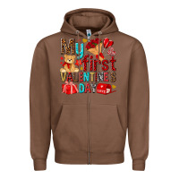 Chestnut my first valentines day Zipper Hoodie - NancyCooperArtShop