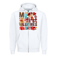 White my first valentines day Zipper Hoodie - NancyCooperArtShop