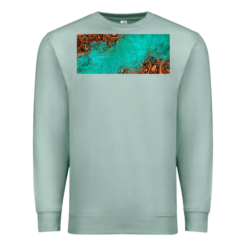 Tooled Leather Turquoise Glitter 11oz Mug Premium Sweatshirt by Jasminsmagicworld | Teevron