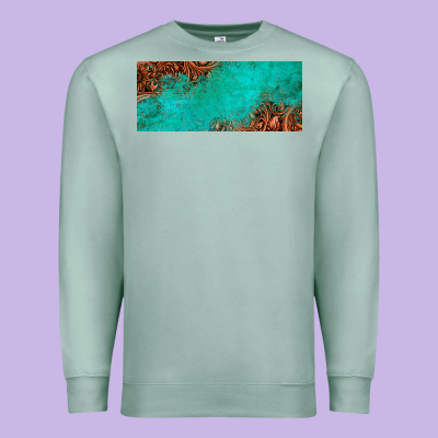 Tooled Leather Turquoise Glitter 11oz Mug Premium Sweatshirt Designed By Jasminsmagicworld