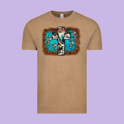 Bull Skull Cross Backgraund Vintage Tee Designed By Jahusdesignshop