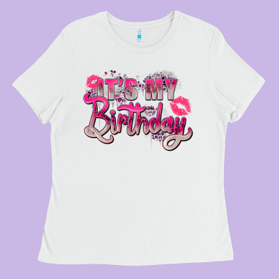 Pink It's My Birthday Ladies Tee Designed By Zillion Design Studio