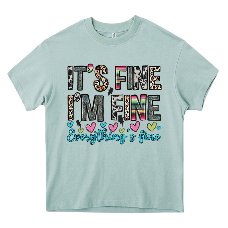 It S Fine I M Fine Everything S Fine Heavy Core Tee by Zillion Design Studio | Teevron