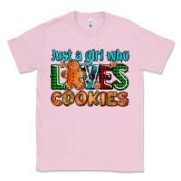 Bubblegum Pink just a girl who loves cookies Classic Tee - AdoDesignShop