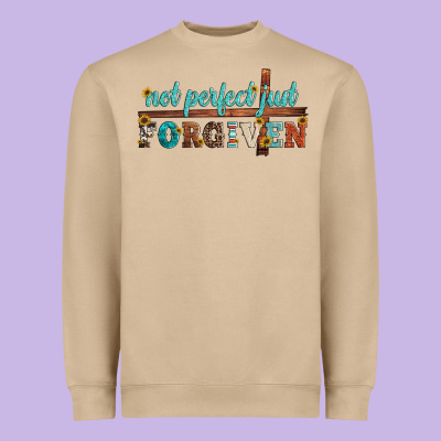 Not Perfect Just Forgiven Heavyweight Sweatshirt Designed By Artiststas