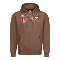 Chestnut christmas tree cake and coffee cups Zipper Hoodie - MaliasSmallBusiness