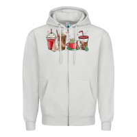 Dove Grey christmas tree cake and coffee cups Zipper Hoodie - MaliasSmallBusiness