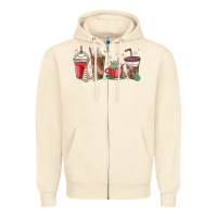 Sandshell christmas tree cake and coffee cups Zipper Hoodie - MaliasSmallBusiness