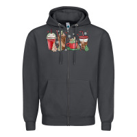 Smoke christmas tree cake and coffee cups Zipper Hoodie - MaliasSmallBusiness