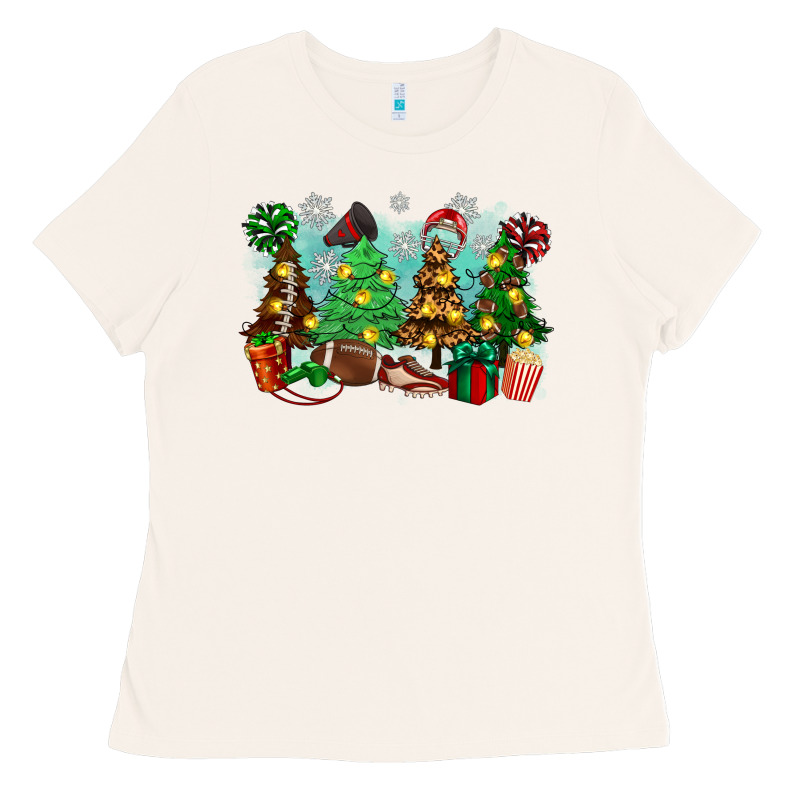 Christmas Trees With Football Ladies Tee by Zillion Design Studio | Teevron