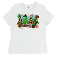 White christmas trees with football Ladies Tee - Zillion Design Studio