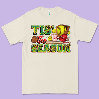 Tis' The Season Softball Premium Tee Designed By Zillion Design Studio