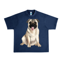 Navy pug Urban Heavy Tee - JahusDesignShop