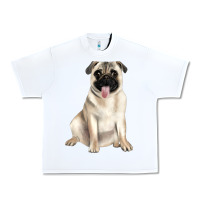 White pug Urban Heavy Tee - JahusDesignShop