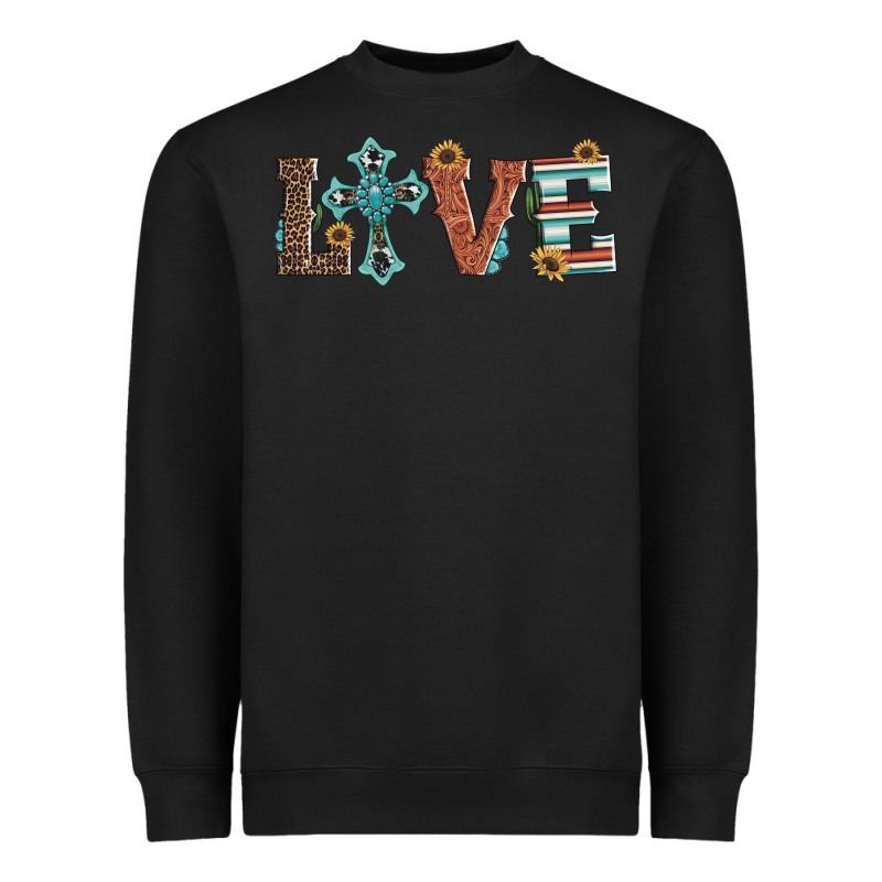 Western Love With Cross Heavyweight Sweatshirt by Artiststas | Teevron