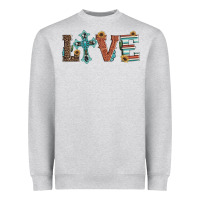 Heather Grey western love with cross Heavyweight Sweatshirt - Artiststas