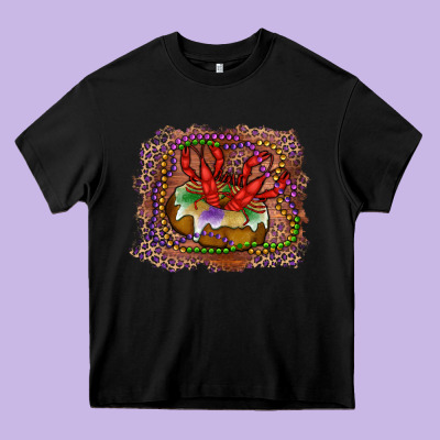 Heavy Core Tee Mardi gras king cake crawfish