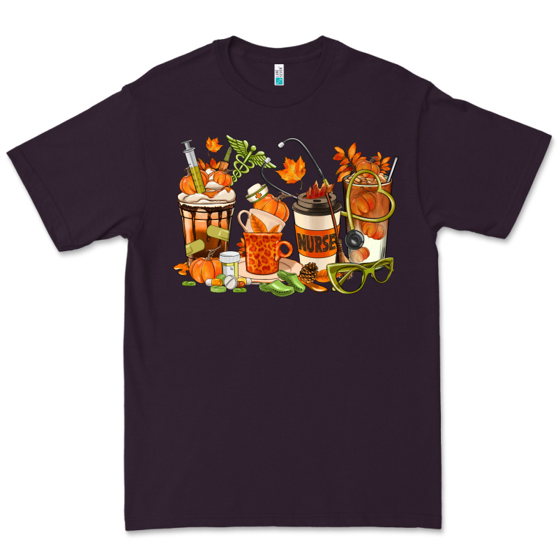 Fall Nurse Coffee Cups Premium Tee by texasbilliewilder | Teevron