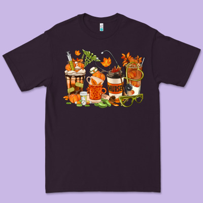 Fall Nurse Coffee Cups Premium Tee Designed By Texasbilliewilder