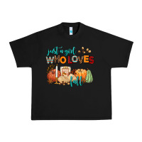 Black just a girl who loves fall Urban Heavy Tee - AdoDesignShop