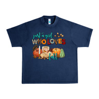 Navy just a girl who loves fall Urban Heavy Tee - AdoDesignShop