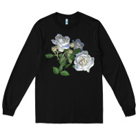Black white dawn rose Long Sleeve Tee - LillyAllenDesigns