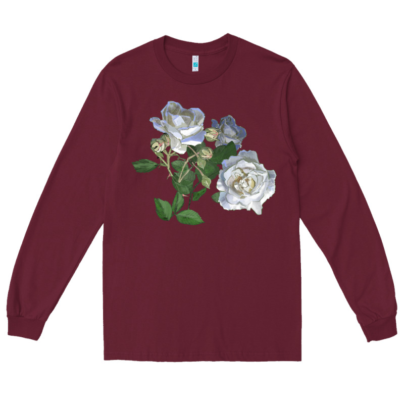 White Dawn Rose Long Sleeve Tee by LillyAllenDesigns | Teevron