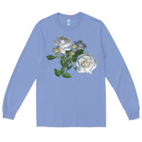 Colony Blue white dawn rose Long Sleeve Tee - LillyAllenDesigns