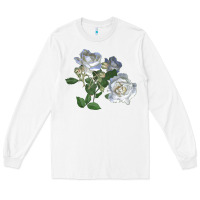 White white dawn rose Long Sleeve Tee - LillyAllenDesigns