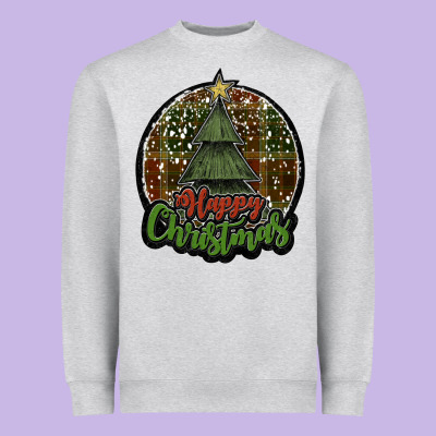 Happy Christmas Black Heavyweight Sweatshirt Designed By Jahusdesignshop