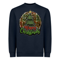 Navy happy christmas black Heavyweight Sweatshirt - JahusDesignShop