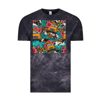 Cloud Black western school bus seamless pattern Vintage Tee - BundleAndBundleShop