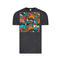 Vintage Black western school bus seamless pattern Vintage Tee - BundleAndBundleShop