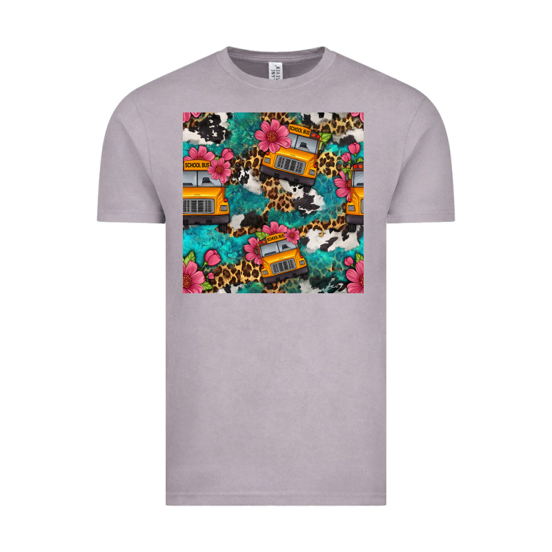 Western School Bus Seamless Pattern Vintage Tee by BundleAndBundleShop | Teevron