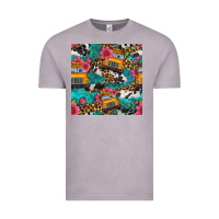 Vintage Zinc western school bus seamless pattern Vintage Tee - BundleAndBundleShop